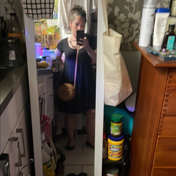 Sole Society Brown Woven Crossbody Bag Gold Hardware Snap Close Adjustable Strap - Picture 12 of 13